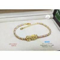 ราคา KeithMargery สร้อยข้อมือเงินแท้92.5% ร้อยปี่เซียะสีทอง ชุบ 3k ร้อยเม็ดเงินอิตาลี Free size 6-7.3 นิ้ว(เม็ดเงินงานอิตาลี):TH0378 จัดส่งเฉพาะจุด (1731246250790913951)