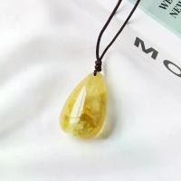 ราคา [ร้าน CoachWanchai] Charm Natural Gemstones Yellow Crystal Water Drop Pendant Citrine Women Jewelry Gift Diy Jewelry Making Necklace Accessories (1730048764081048382)