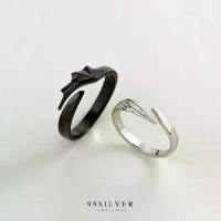 ราคา แหวนคู่รัก Angel Versus Demon Wings เรือนทองคำขาวและดำ Black Gold (2 วง) (R296-297) (1730372165430970839)