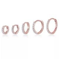 ราคา Piercingroom by Jay CZ Diamond Eternity Huggie Hoop (Rose Gold Plated) เงินแท้ (ราคาต่อชิ้น) (1731259167473305522)