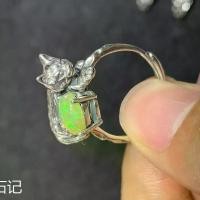 ราคา แหวนโอปอล ธรรมชาติ ฝังเงิน 925 สร้อยข้อมือแหวนแมวโอปอล (1732106206353459652)
