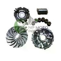 ราคา (CLICK-125I/PCX125-150(หน้าชุดใหญ่)ชุดล้อขับสายพานหน้า ชามใส่เม็ดเดิม+เม็ดตุ้ม+บุช+จานใบพัด ขาตั้ง ข้าง (1732550786048099473)