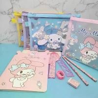 ราคา ชุดเครื่องเขียน ซองตาข่าย Sanrio 6 ชิ้น สมุด ดินสอ ยางลบ กบเหลา ไม้บรรทัด ชุดกระเป๋าเครื่องเขียน Sanrio (1729664608614058780)