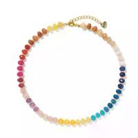 ราคา สร้อยคอลูกปัดแบน, สีสันสดใส, ลูกปัด Chalcedony, ลูกปัดยูเอฟโอสีรุ้ง, สร้อยคอโซ่ทอง, สร้อยคอลูกปัดลูกคิดหัวใจของผู้หญิง (1732641950451205963)