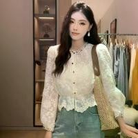 ราคา เสื้อคาร์ดิแกนลูกไม้, เสื้อแจ๊กเก็ต, 2025, คอลเลกชันฤดูใบไม้ผลิ, ลูกปัด, คอกลม, เสื้อเบลาส์ตัดแต่งลูกไม้หรูหรา, เสื้อสไตล์จีน (1732557939794805803)