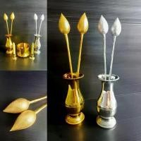 ราคา จัดส่งในกรุงเทพฯ แจกัน แจกันดอกไม้ แจกันดอกไม้พระ แจกันแต่งบ้าน กระถางธูป แจกันสีทอง และสีเงิน พร้อมส่ง มีหลายขนาด สูง15.5*6 cm พร้อมส่งจากไทย (1732608338054645037)