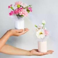 ราคา กล่องบรรจุกระดาษขนาดเล็ก ฝาปิด กรวย แจกัน เปลี่ยน กล่องเก็บของขวัญดอกไม้ (1729934675798690368)