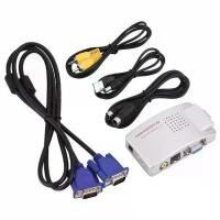 ราคา PC To TV Converter Box VGA to TV AV RCA Signal Adapter Video Switch Box Composite Supports NTSC PAL (1732600887356655330)