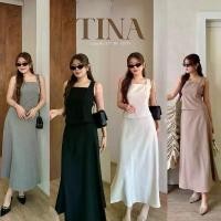 ราคา ชุดเซ็ตเสื้อแขนกุดคอเหลี่ยม TINA SET(code video ลด30%)ด้านหลังมีเชือกผูกโบว์เก็บทรงเข้าตัว กระโปรงยาวสม้อคหลังซิปข้าง คําแนะนําผลิตภัณฑ์ใหม่ของเดือนนี้ เซ็ท ขายาว สวยๆ สาว อวบอ้วน เดรส อัด พลีท (17320