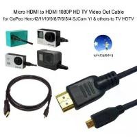 ราคา ชำระเงินสด 1.5M Micro HDMI To HDMI 1080P HD TV Video Out Cable for GoPro Hero 13/12/11/10/9/8/7/6/5/4/3 SJCam YI others to TV HDTV High Quality 1.5M Micro HDMI เข้ากับ HDMI 1080P (1732541095924893567)