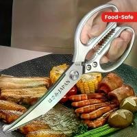 ราคา กรรไกรครัวสแตนเลส มัลติฟังก์ชั่น กรรไกรตัดอาหารมีดคม เหมาะสำหรับสเต็ก ไก่ ผัก เนื้อ หมู BBQ ใช้มือขวา ปลอดภัยสำหรับอาหาร เครื่องมือครัว 1 ชิ้น กรรไกร ของ ใช้ ใน บ้าน น่า รัก ลับ มีด คม ครัว หิน หั่น (