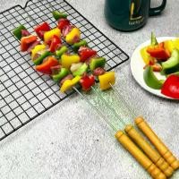 ราคา เหล็กเสียบบาร์บีคิว ไม้เสียบ บาร์บีคิว แพ็ค 12ชิ้น 30ซม.เหล็กเสียบย่าง อุปกรณ์ย่างบาร์บีคิว BBQ Skewers (1732313095799866917)