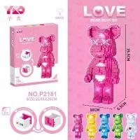 ราคา ตัวต่อ เลโก้นาโน หมีแบร์บริค เลโก้ Bearbrick (1450+pcs) มี ไฟ 5 แบบ LOVE (1731970705034478972)