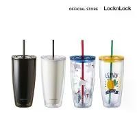 ราคา พร้อมส่ง แก้วพลาสติก 2 ชั้น 720ml มีหลอด locknlock double wall cold cup HAP507 ขนาด 720 มล แก้วสีขาว แก้วสีดำ. (1731742743562585183)