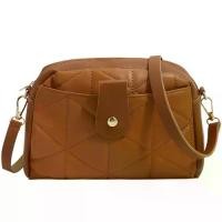 ราคา กระเป๋าสะพายไหล่ตาข่ายแฟชั่นสำหรับผู้หญิง กระเป๋าสะพายหนัง PU สีทึบ กระเป๋าถือ กระเป๋ากล้อง (1729752671021337020)