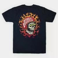 ราคา ✨S-5XL T shirt Harley Davidson Skull helmet sampai ukuran jumbo เสื้อยืดผู้ชาย (1730788702105864220)