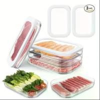 ราคา กล่องเก็บเนื้อสด มีให้เลือก 1/2/3/4 ชั้น สำหรับตู้เย็น กล่องวางซ้อนกันได้ เหมาะสำหรับเก็บเบคอน ชิ้นหนังหมู ชีส และอาหารเย็น มาพร้อมฝาปิด (1732646924871173904)