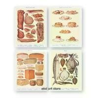 ราคา ภาพวาดบนผืนผ้าใบ, สไตล์วินเทจ, สำหรับห้องครัว, อาหาร, ชีส, เค้ก, เนื้อ, เบคอน, และแฮม, ศิลปะโปสเตอร์, ภาพพิมพ์ติดผนัง, ของตกแต่งบ้าน (1731870689716898382)