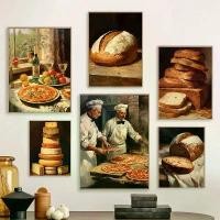 ราคา โปสเตอร์ศิลปะทำอาหารโบราณ, สไตล์วินเทจ, สำหรับขนมปังซีลมอนสเตอร์, ชีส, มะนาว, ภาพวาดผ้าใบ, ภาพพิมพ์ติดผนัง, โปสเตอร์กรอบตกแต่งบ้านในครัว (1732241072104572874)