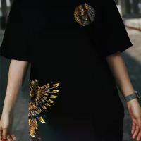 ราคา P00044 เสื้อยืด ผ้าคอตตอน สกรีนลาย Golden Bird สกรีนแน่นลายหน้า-หลัง สีดำ,สีขาว (1729627081133033485)