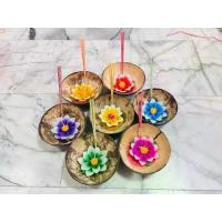 ราคา เทียนกะลาใบใหญ่ เทียนหอม ลอยกระทง (1731199325399583328)