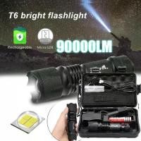 ราคา Ultrafire T6ไฟฉายสว่าง ไฟฉาย usb ไฟฉายซูมได้ ไฟฉายกันน้ำ เวลาแสงนาน L2 ไฟฉายยุทธวิธี ฉุกเฉินกลางแจ้ง LED flashlight (1729573493310982878)