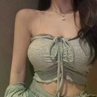 ราคา 77UNI เกาะอกครอปแต่งสายผูกคอเสริมบราใร้โครง Wrap 234 เกาะอกสีพื้น เสื้อสายเดี่ยว สายคล้องคอผูกโบว์ได้ Clothing Women (1731696824034100893)