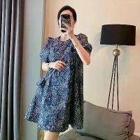 ราคา เดรสลายดอกไม้ แขนพัฟสีน้ำเงิน พลัสไซส์ สไตล์วินเทจ เรียบหรู ระดับไฮเอนด์ เดรสแขนสั้น เหมาะสำหรับฤดูร้อน 2024 แพรว เดรส wrap dress ชุดเดรส อายุ 40 (1731920055590882262)