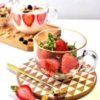 ราคา พร้อมส่ง! แก้วนำมีที่จับ ขอบทอง แก้วนม,โยเกิร์ต แก้วเครื่องดื่ม470m (1731441583989754131)