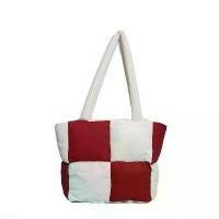 ราคา กระเป๋าผู้หญิง, แฟชั่น, กระเป๋าถือแจ็คเก็ตขนเป็ดบล็อคสี, ลายสก๊อตกระดานหมากรุกขาวดำ, กระเป๋าใบใหญ่, พื้นที่ผ้าฝ้าย, กระเป๋าสะพายไหล่, กระเป๋าใต้วงแขน กระเป๋า ปุยเมฆ กระเป๋า พิม (1732126305876937639)