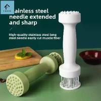 ราคา [เข็มจิ้ม+ค้อน]ที่จิ้มหมูกรอบ จิ้มเนื้อ ส้อมจิ้มเนื้อ อุปกรณ์ทำเนื้อนุ่ม จิ้มหนังหมูกรอบ เครื่องจิ้มเนื้อ สแตนเลส ยาวคม ดีดกลับได้ สีขาว/เนื้อ ทำให้เนื้อนุ่ม (1732664328769078864)