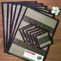 ราคา [COD] [พร้อมส่ง] [จัดส่งทันที] แผ่นรองจาน รองแก้วน้ำ ที่รองจาน ที่รองแก้ว แบบ 6 ที่ ทำจากเสื่อกก ทำความสะอาดได้ ของแต่งบ้าน ราคาถูก (1732161530470042616)