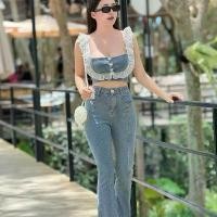 ราคา F153เสื้อยีนส์แต่งระบายลูกไม้กางเกงยีนส์ยืดขาม้าเอวสูงกระดุมหัวใจ #ชุดไทยประยุกต์ #ชุดไทย แหวกฝั่งขวา แต่ถ้าอยากให้แหวกซ้ายสามารถสั่งได้ค่า ผู้หญิง Lady (1732121463396402666)