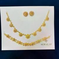 ราคา เซ็ตสร้อยต่างหูและสร้อยข้อมือ ชุดไทย สุดคุ้ม ตัวเรือนสีทอง พลอยชมพู รุ่น SS-128X-3 (1730633689732581489)