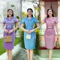 ราคา PR142 เดรสผ้าฝ้ายทอลายขอพระเทพฯ อัดกาวทั้งชุด ชุดไทย แบรนด์ preeya (1731481494155199748)