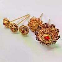 ราคา [ส่งฟรี] ปิ่นปักผม ชุดไทย ปิ่นติดผมทรงกลม สีทอง สีดำเงิน สีบรอนซ์ (1731703454286710027)