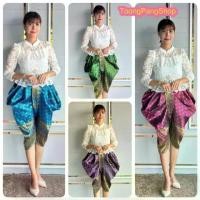 ราคา โจงกระเบนสำเร็จรูป โจงกระเบนยกดอกลำพูน ชุดไทย (1731966370033666784)