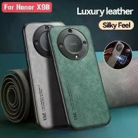 ราคา เคสโทรศัพท์หนังสำหรับ Honor X9B 5G Honor X9b X9a X 9A X 9B X6 X 6 HonorX9a HonorX9b 2023 แฟชั่นหรูหรา สีทึบ นุ่ม TPU สัมผัสเนียน ที่วางโทรศัพท์ในรถ เคสซิลิโคนกันกระแทกป้องกันด้านหลัง (1729876626740513