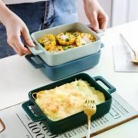 ราคา ถาดอบ สไตล์นอร์ดิก ชามอบ ชามเฉพาะสำหรับเตาอบ หม้อทอดไร้น้ำมัน ไมโครเวฟ เหมาะสำหรับชีส ข้าวอบ จานชามด้ามคู่ (1732081664779191513)