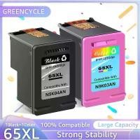 ราคา หมึกพิมพ์ เปลี่ยนอะไหล่ เข้ากันได้กับ HP Envy 5055 5058 5052 DeskJet 3755 2622, Greencycle 65 65XL, สีดำ/สี (1732595249352049986)