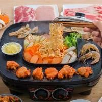 ราคา เตาปิ้งย่างไฟฟ้าพร้อมหม้อต้มสุกี้ เตาปิ้งไฟฟ้า เตาย่างไฟฟ้า หม้อสุกี้ เตาปิ้งย่าง ชาบู 2in1 รุ่น OT-BS09 2 สวิตซ์ (1731071188730284928)