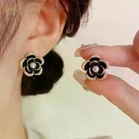 ราคา H.Q Jewelry ต่างหูดอกไม้สีดำ ต่างหูสแตนเลสแท้ ต่างหู เครื่องประดับผู้หญิง เครื่องประดับแฟชั่น ต่างหูไม่ลอกไม่ดํา ต่างหูผู้หญิงเท่ๆ จิวต่างหู (1730094249409481065)