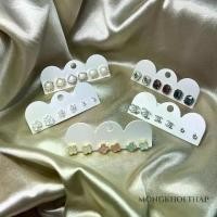 ราคา เซ็ตต่างหู ก้านเงินแท้ 100% ร้านไทย พร้อมส่ง ต่างหูมุกล้อมเพชร ใบโคลเวอร์สี่แฉก แปดเหลี่ยมสามสี ccไข่มุก+เพชร ดอกไม้ขอบเงิน+ไข่มุกสลับเพชร เครื่องประดับผู้หญิง แฟชั่น (1732271516951610992)