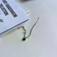 ราคา สร้อยเงิน จี้อัญมณีสีดำรูปหัวใจ สไตล์ญี่ปุ่นเกาหลี สร้อยคอแฟชั่น เครื่องประดับผู้หญิง (1732627790220068315)