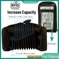 ราคา RFID Blocking Genuine Leather Mini Credit Card Case Organizer Compact Wallet with ID Window Zip-Around Security Wallet (1731117676467030613)