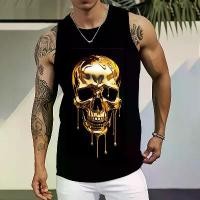 ราคา เสื้อกล้ามลายหัวกะโหลก, เสื้อยืดลำลองฤดูร้อนสำหรับผู้ชาย, พิมพ์ 3 มิติ, แขนกุด, คอกลม, ทำจากโพลีเอสเตอร์, เสื้อกั๊กลายปะการัง, เสื้อผ้าแนวสตรีท (1731811475948603081)