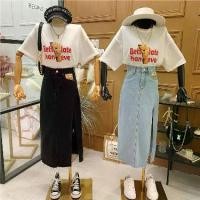 ราคา ชุดทูพีซ แฟชั่นวัยรุ่น อเนกประสงค์ เสื้อยืดแขนสั้นและกระโปรงยีนส์ฤดูร้อน เอวสูง ผ่าข้าง เซเว่น เซเว่น เหมาะสำหรับเยาวชน [เซเว่น เซเว่น] (1732374469599266606)