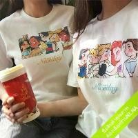 ราคา เสื้อยืดสีขาว แขนสั้น แฟชั่นวัยรุ่น น่ารัก Oversize เสื้อผ้าผู้หญิงสไตล์เกาหลี สวมใส่สบาย พิมพ์ลายน่ารักๆ เจ้าหญิง xxl (1729748677194058039)