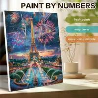 ราคา ภาพวาดตามตัวเลข, สไตล์โมเดิร์น, บนผืนผ้าใบ, การวาดภาพ, ทิวทัศน์หอคอย, สำหรับการวาดภาพ, ตกแต่งผนัง, กรอบ DIY (1731415811209594508)