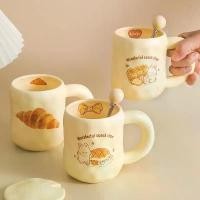 ราคา แก้วเซรามิก ลายการ์ตูนน่ารักและน่ารัก สีครีม มีฝาปิดและช้อน ความจุมาก เหมาะสำหรับใช้ในบ้าน สไตล์ผู้หญิง เหมาะสำหรับวันแม่ แผ่น ฟอย เก็บ ความ เย็น ใน กระติก yeti combo แก้ว มหัศจร (1732455382204581133)